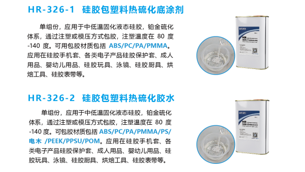 硅胶包尼龙，固态铂金硫化硅胶包尼龙+30%玻纤模压成型用HR-326硅胶包塑料底涂剂